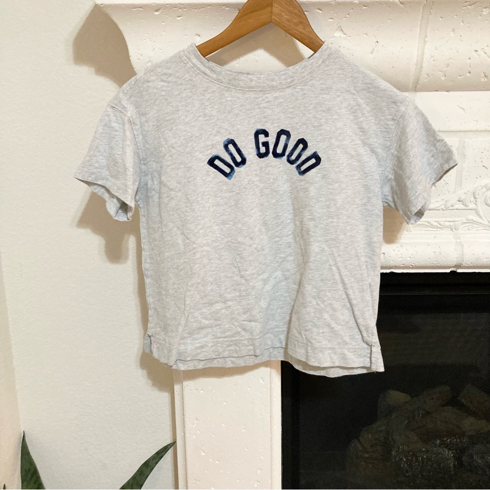 Gray Cropped Tee Women's XS Old Navy